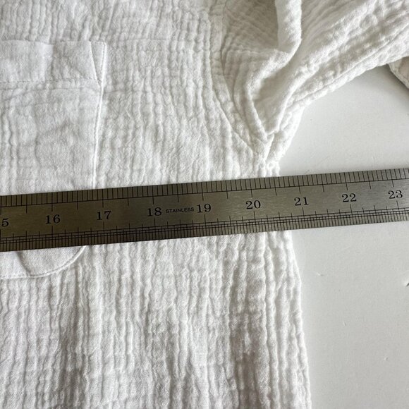 Lola River Shirt Womens S Button Up L/S Double Cloth Gauze Top Pocket Peasant - Picture 9 of 12